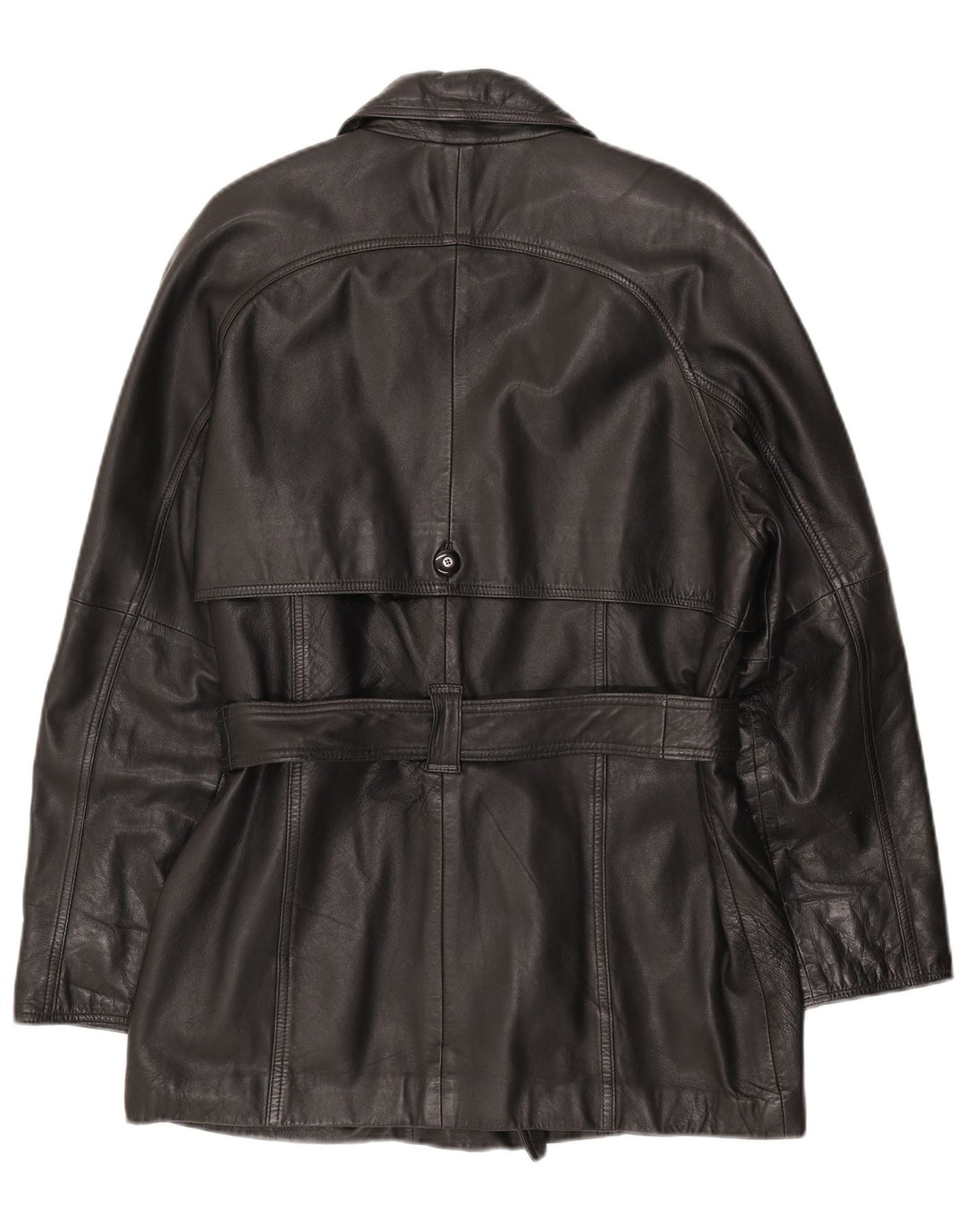 ETAM Chaqueta de cuero de doble botonadura para mujer US 12 grande de cuero negro