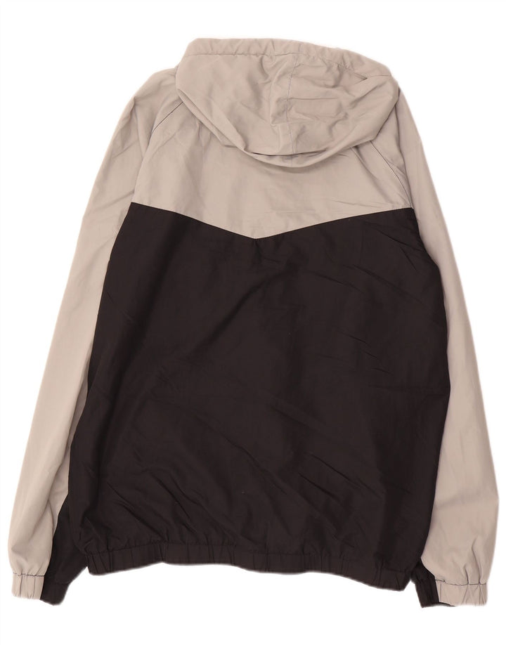 FILA Chaqueta impermeable con capucha para hombre UK 38 Poliéster color block gris medio