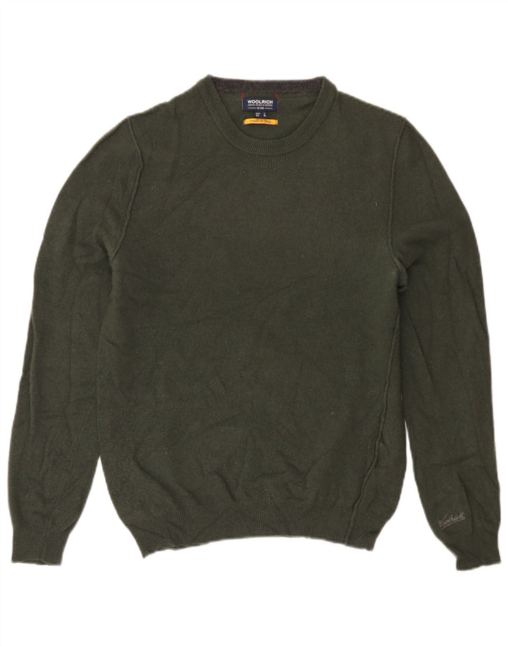 WOOLRICH Suéter tipo jersey con cuello redondo para mujer UK 40 Lana caqui mediana
