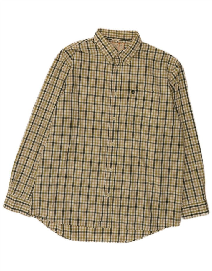 Camisa Timberland Hombre XL Algodón Vichy Verde