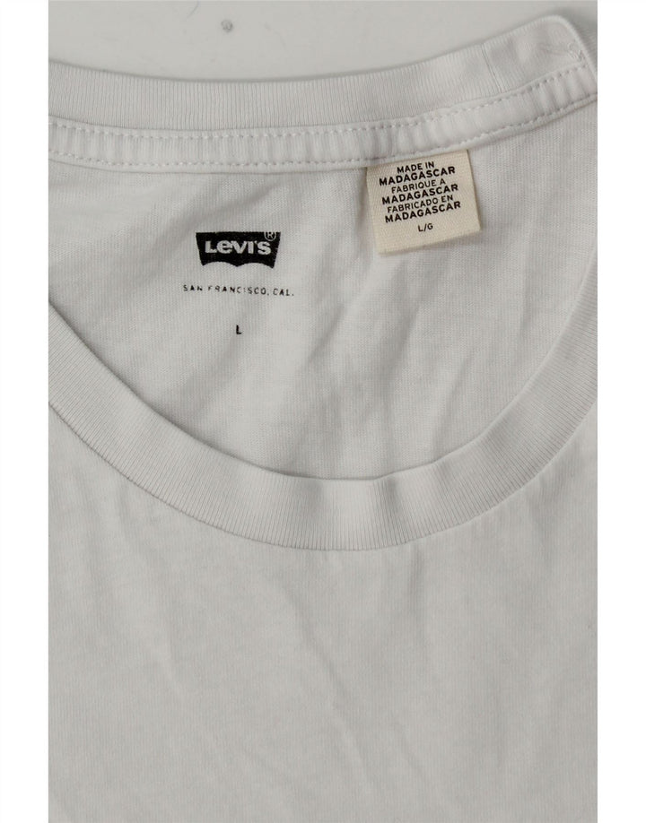 LEVI'S - Camiseta gráfica para hombre, talla grande, color blanco
