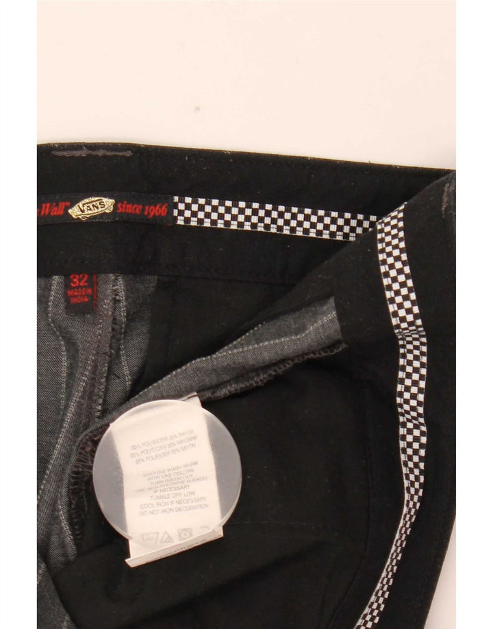 Pantalones cortos chinos Vans para hombre W32 Poliéster a rayas negras medianas