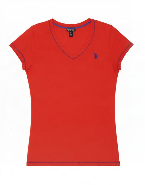 Asociación de Polo de EE. UU. Camiseta para mujer Top UK 12 Medium Red Cotton