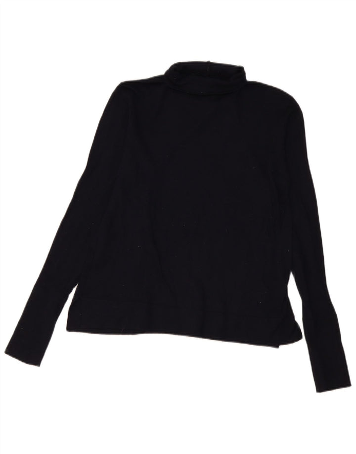 Zara Mujer Blusa Top UK 40 Medium Azul Marino Modal