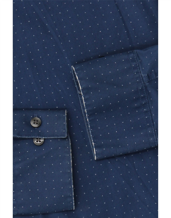 CALVIN KLEIN JEANS Camisa para hombre Talla 33/32 15 1/2 Mediana Azul Manchada