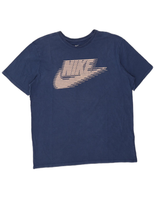 Nike Camiseta gráfica de corte atlético para hombre Top XL Algodón azul