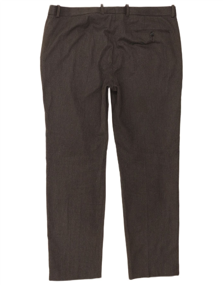 Marks & Spencer Pantalón chino ajustado para hombre W38 L31 Poliéster gris