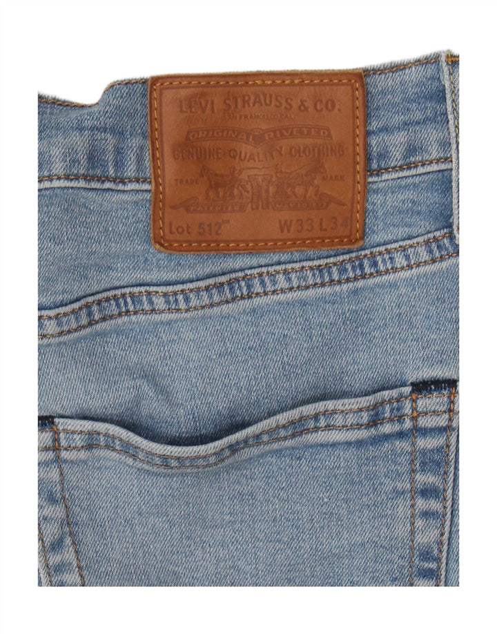 Vaqueros Levi's 512 Slim Tapered para mujer W33 L34 Algodón azul