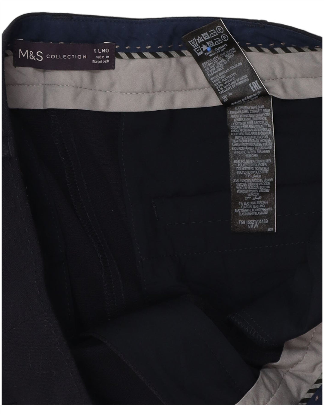 Marks & Spencer Pantalones de traje para mujer UK 12 Medium W34 L32 Azul marino