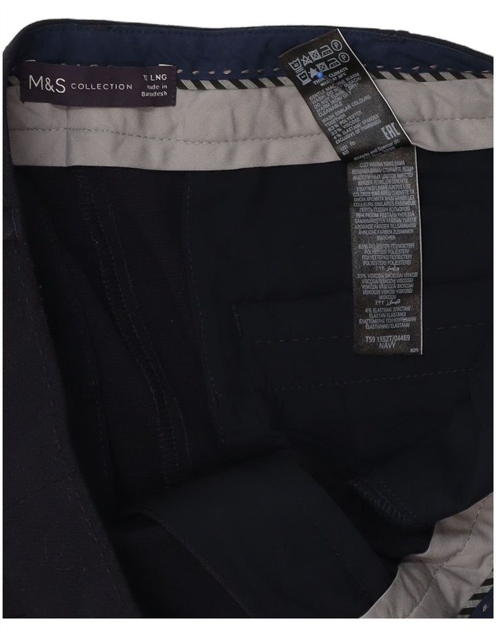 Marks & Spencer Pantalones de traje para mujer UK 12 Medium W34 L32 Azul marino