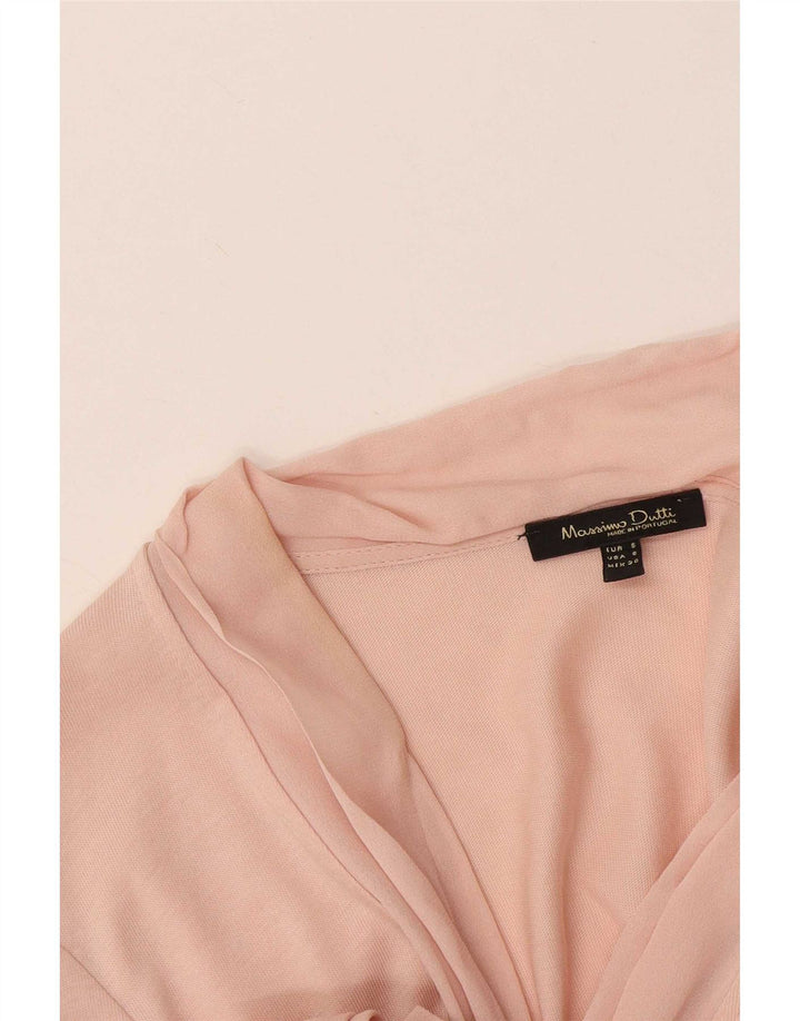 Massimo Dutti Blusa de Manga Larga para Mujer Top UK 40 Small Rosa