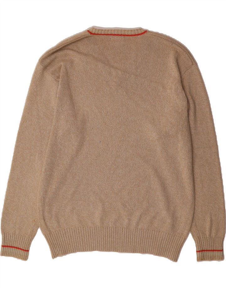 KAPPA Mens V-Neck Jumper Sweater XL Brown Cotton Vintage Kappa and Second-Hand Kappa from Messina Hembry 