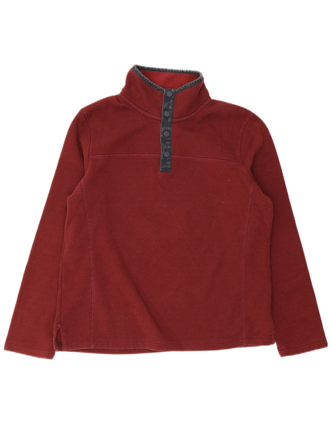 Sudadera con cuello y botones para hombre Fat Face Jersey grande de algodón burdeos
