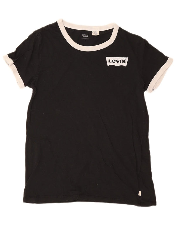 Levi's Camiseta para mujer Top UK 10 Small Black Cotton