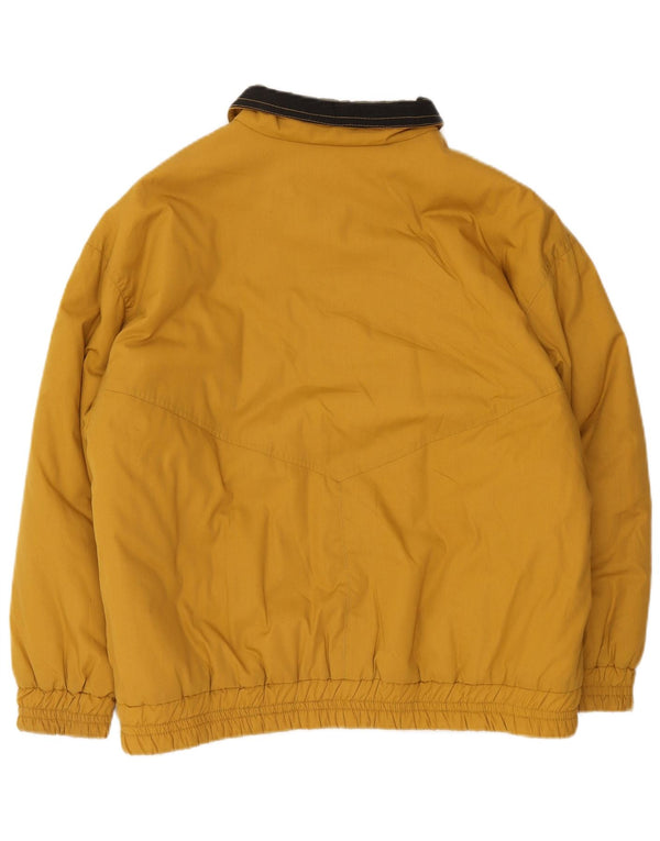 Vintage mujer chaqueta bomber de gran tamaño EU 40 poliéster amarillo medio