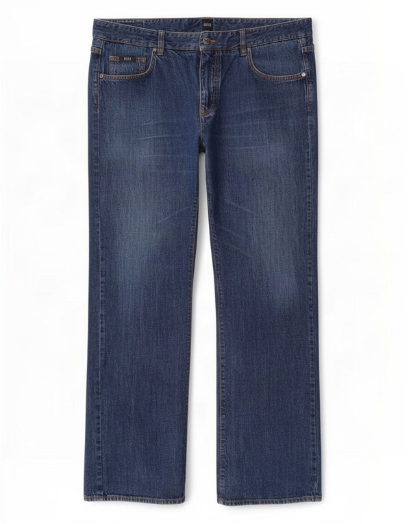 Vaqueros Hugo Boss Hombre Rectos W38 L32 Algodón Azul Marino
