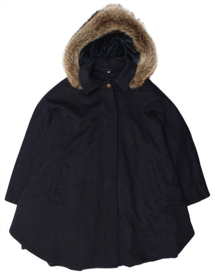 Abrigo oversize con capucha para mujer Mabrun IT 44 Lana azul marino medio