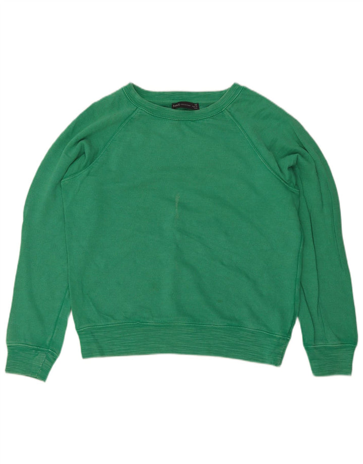 Marks & Spencer - Sudadera extragrande para mujer, talla 10, algodón verde pequeño
