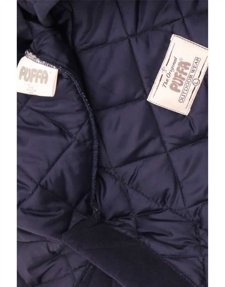 Puffa Chaqueta acolchada para mujer Reino Unido 16 Grande Algodón azul marino