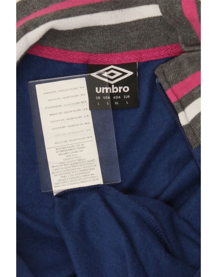 UMBRO Womens Tracksuit Top Jacket UK 16 Large Blue Polyester Vintage Umbro and Second-Hand Umbro from Messina Hembry 