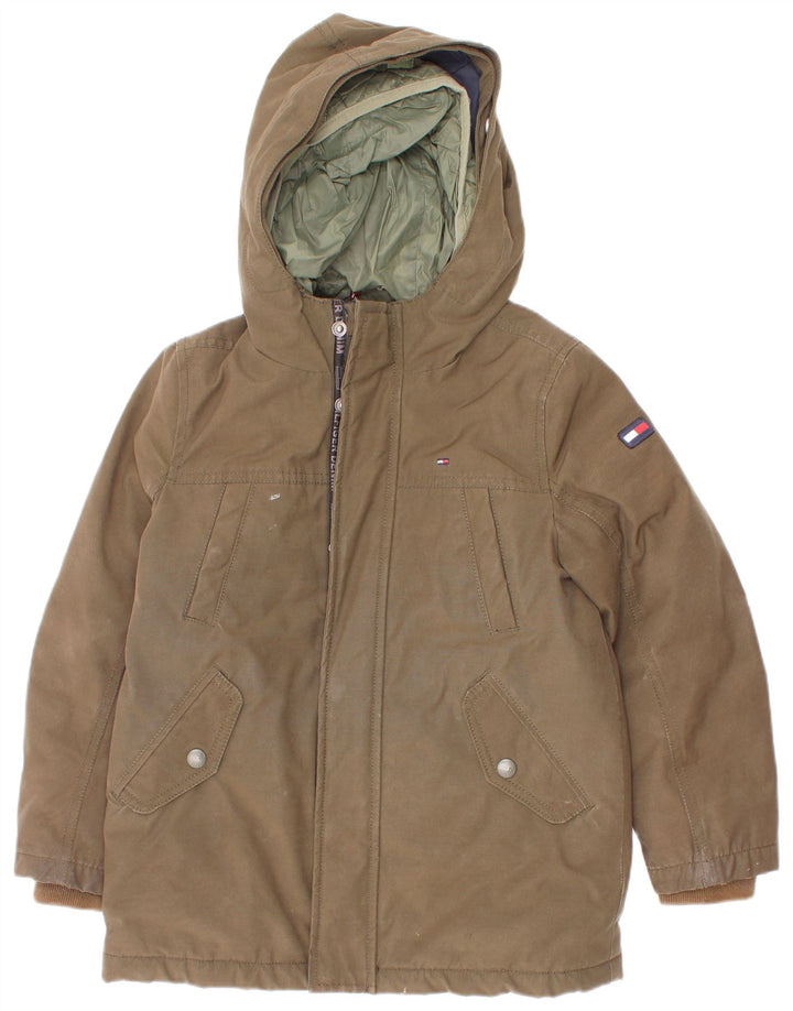 Tommy Hilfiger Parka con capucha para niños 5-6 años Caqui Poliéster