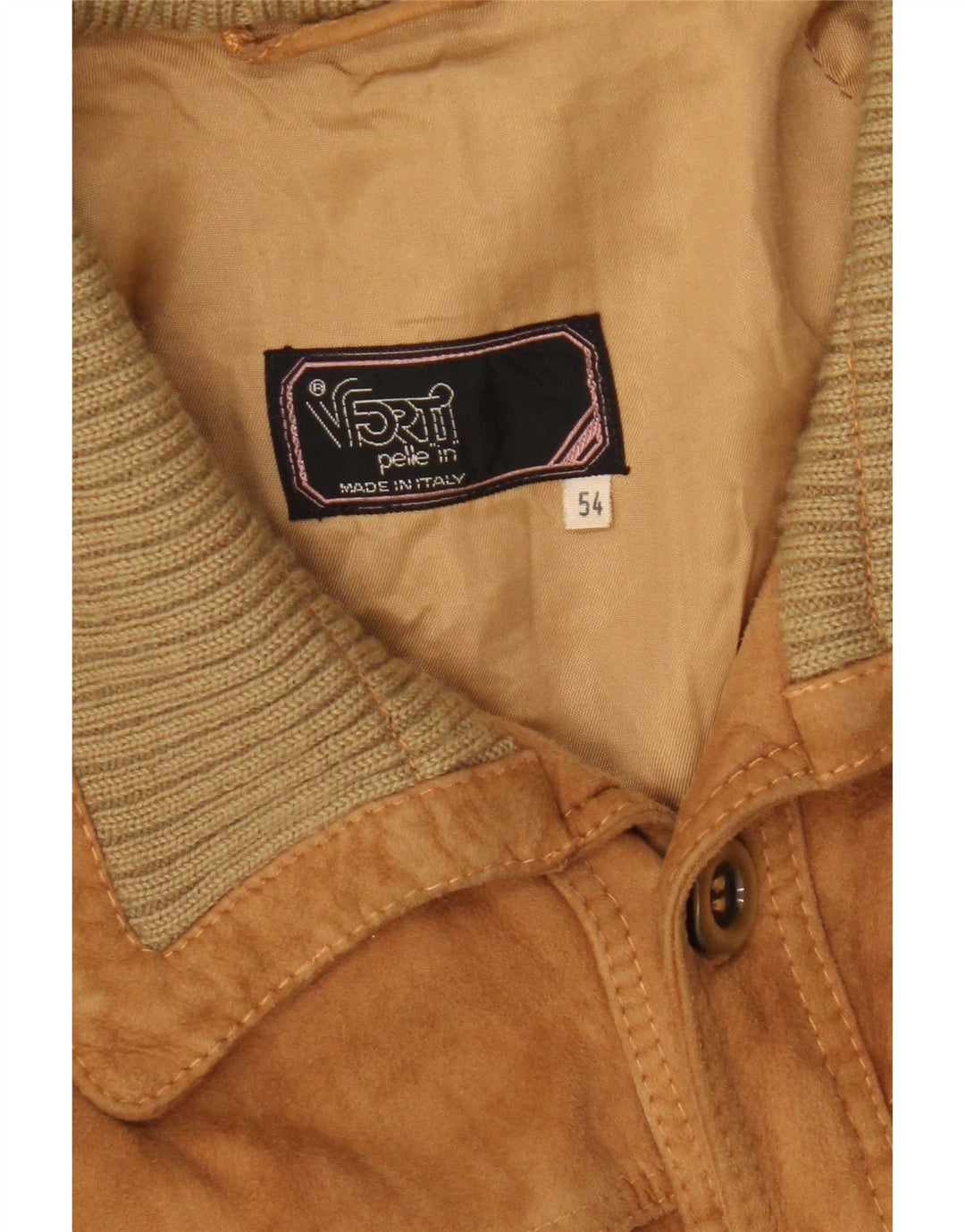 Vintage hombres ante bomber chaqueta IT 54 2XL cuero marrón