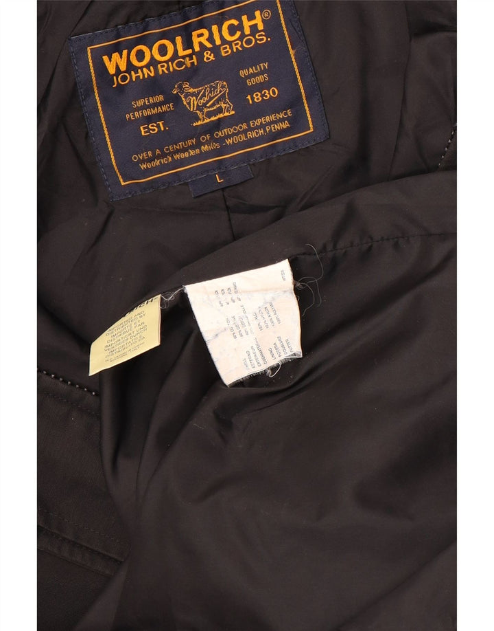 Woolrich Abrigo con capucha para mujer UK 46 Grande Algodón negro