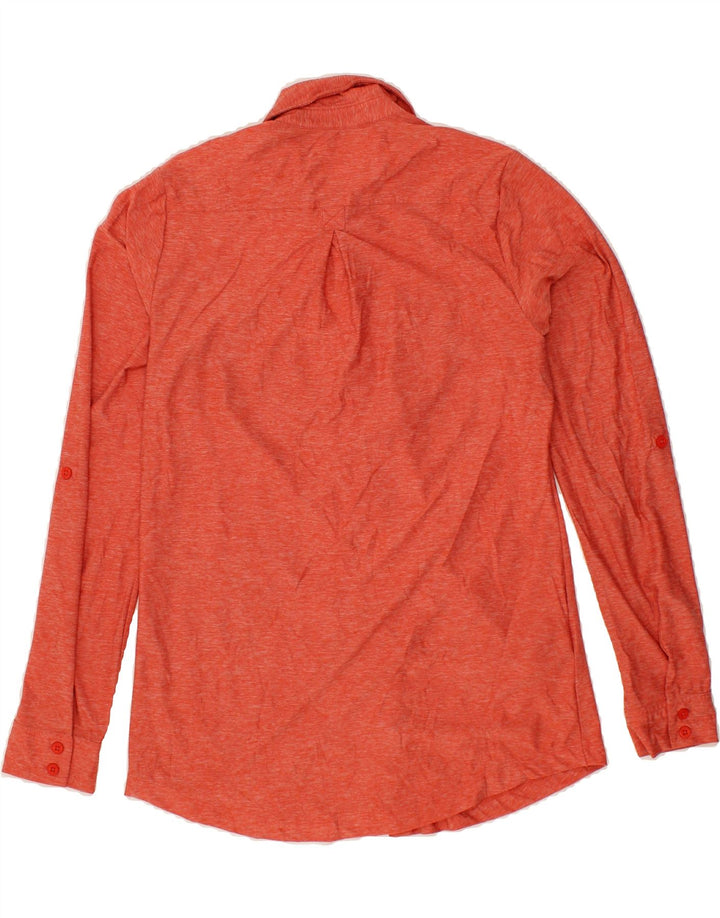 EDDIE BAUER Womens Shirt Blouse UK 10 Small Orange Flecked Polyester Vintage Eddie Bauer and Second-Hand Eddie Bauer from Messina Hembry 