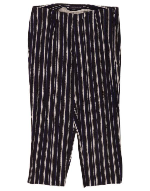 Marks & Spencer Womens Capri Trousers UK 12 Medium W30 L20 Navy Blue