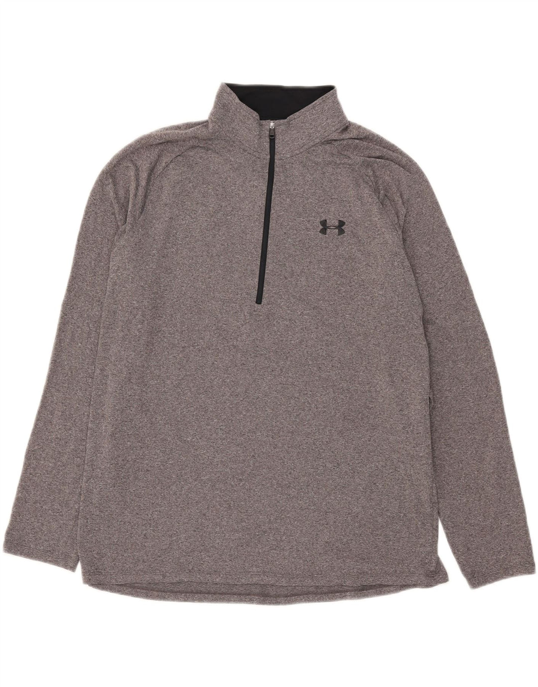 Under Armour Hombre Heat Gear Zip Neck Jersey Chándal Top XL Gris