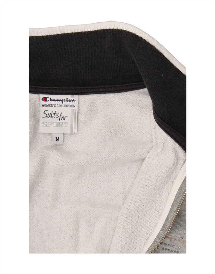 CHAMPION Womens Tracksuit Top Jacket UK 14 Medium Grey Cotton Vintage Champion and Second-Hand Champion from Messina Hembry 