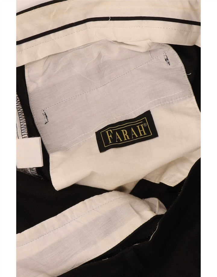 Farah Hombre Pantalón De Traje Recto W42 L30 Negro
