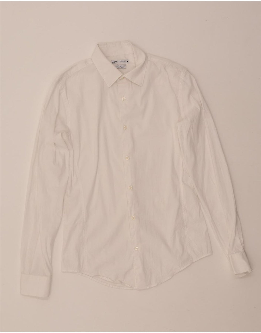 ZARA Hombre Camisa Slim Fit Pequeña Blanco