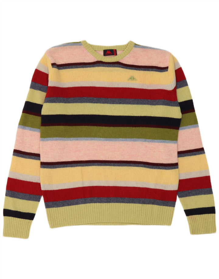 Kappa Jersey De Cuello Redondo Para Hombre Jersey Grande De Lana A Rayas Multicolor