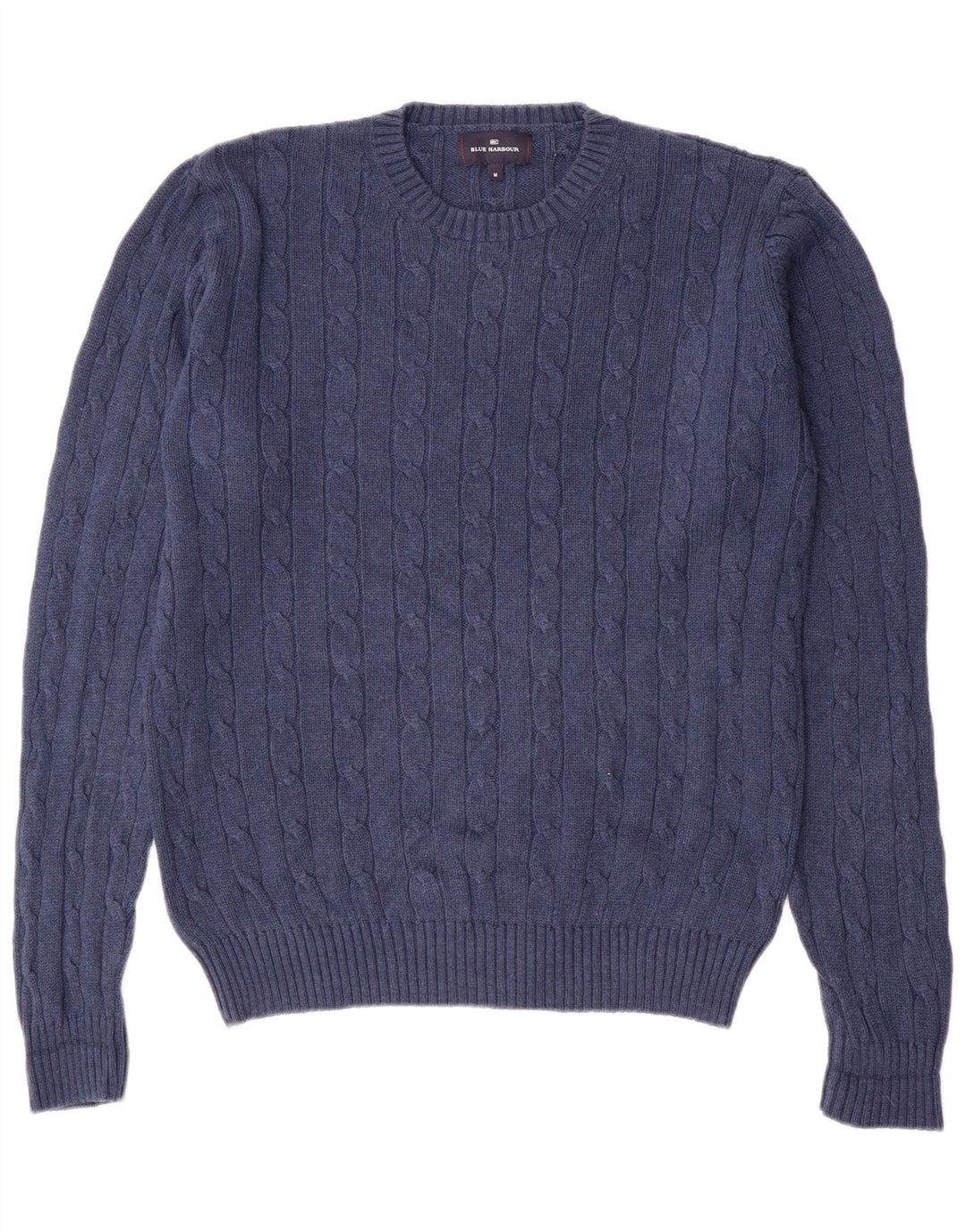 Marks & Spencer Jersey de cuello redondo azul Harbor para hombre Azul marino mediano