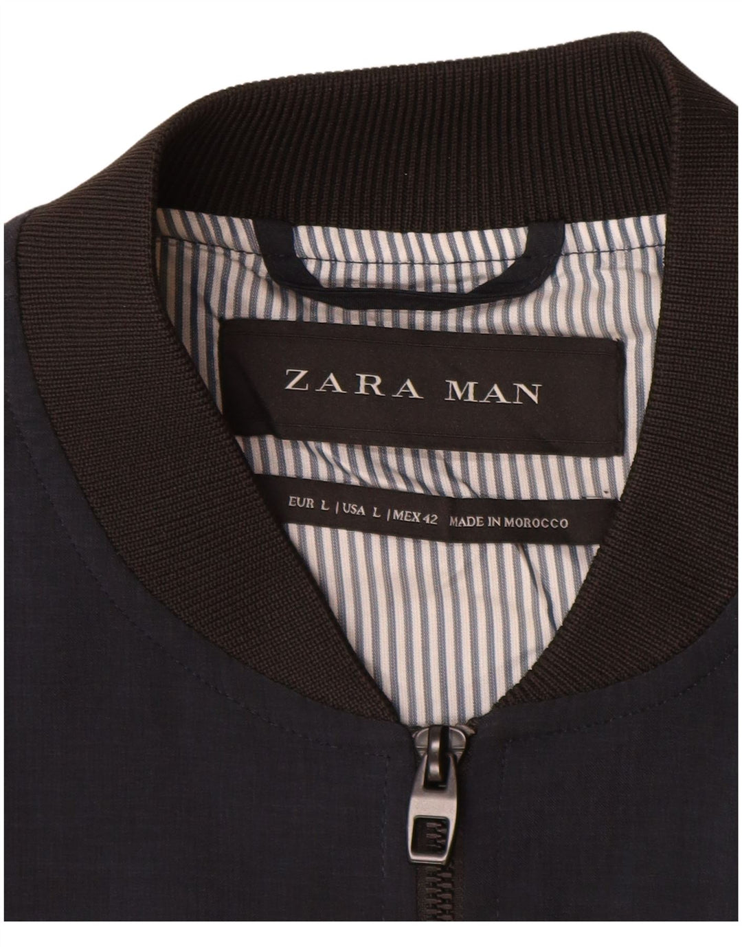 Zara Chaqueta Bomber para Hombre UK 40 Grande Poliéster Azul Marino