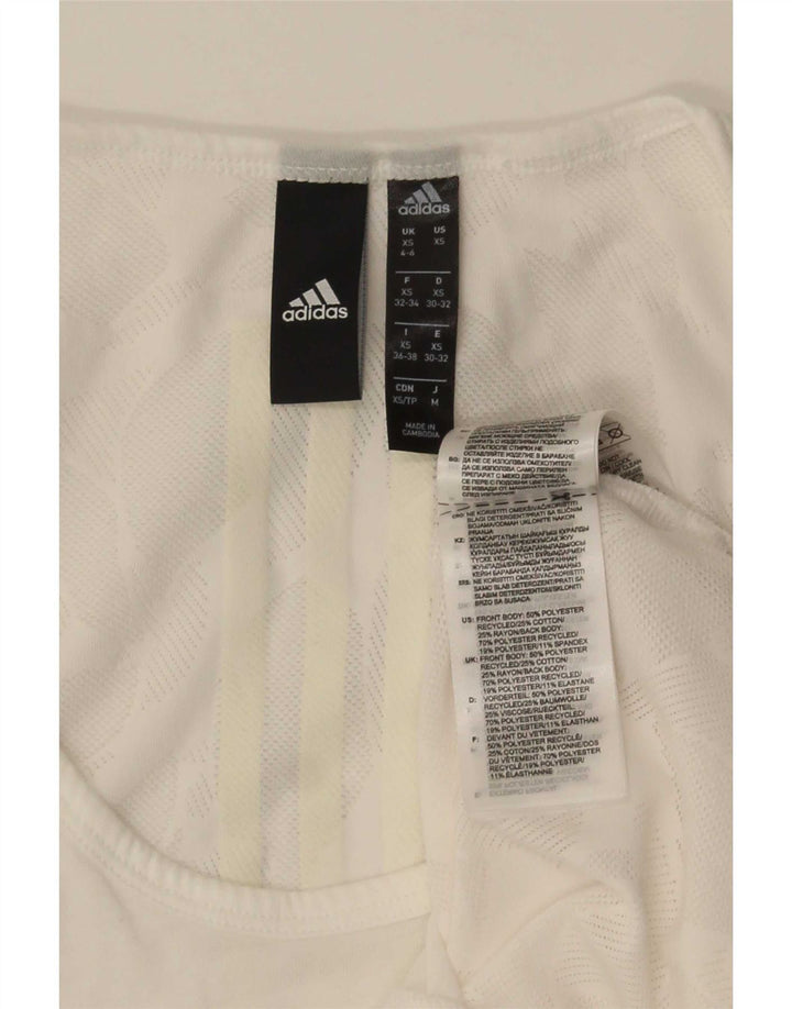Adidas Mujer Chaleco Top UK 4/6 XS Blanco Poliéster