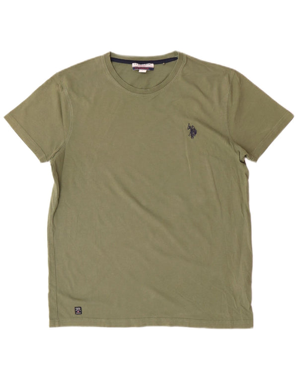 Asociación de Polo de EE. UU. Camiseta para mujer Top UK 46 Large Khaki Cotton