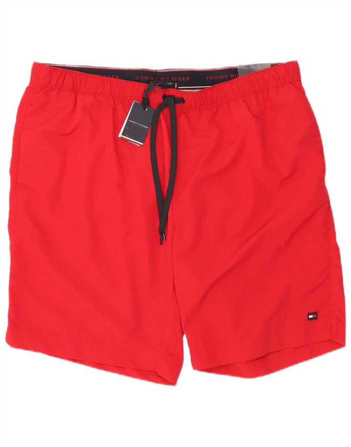 Tommy Hilfiger Shorts de baño altos para hombre 4XL Poliéster rojo