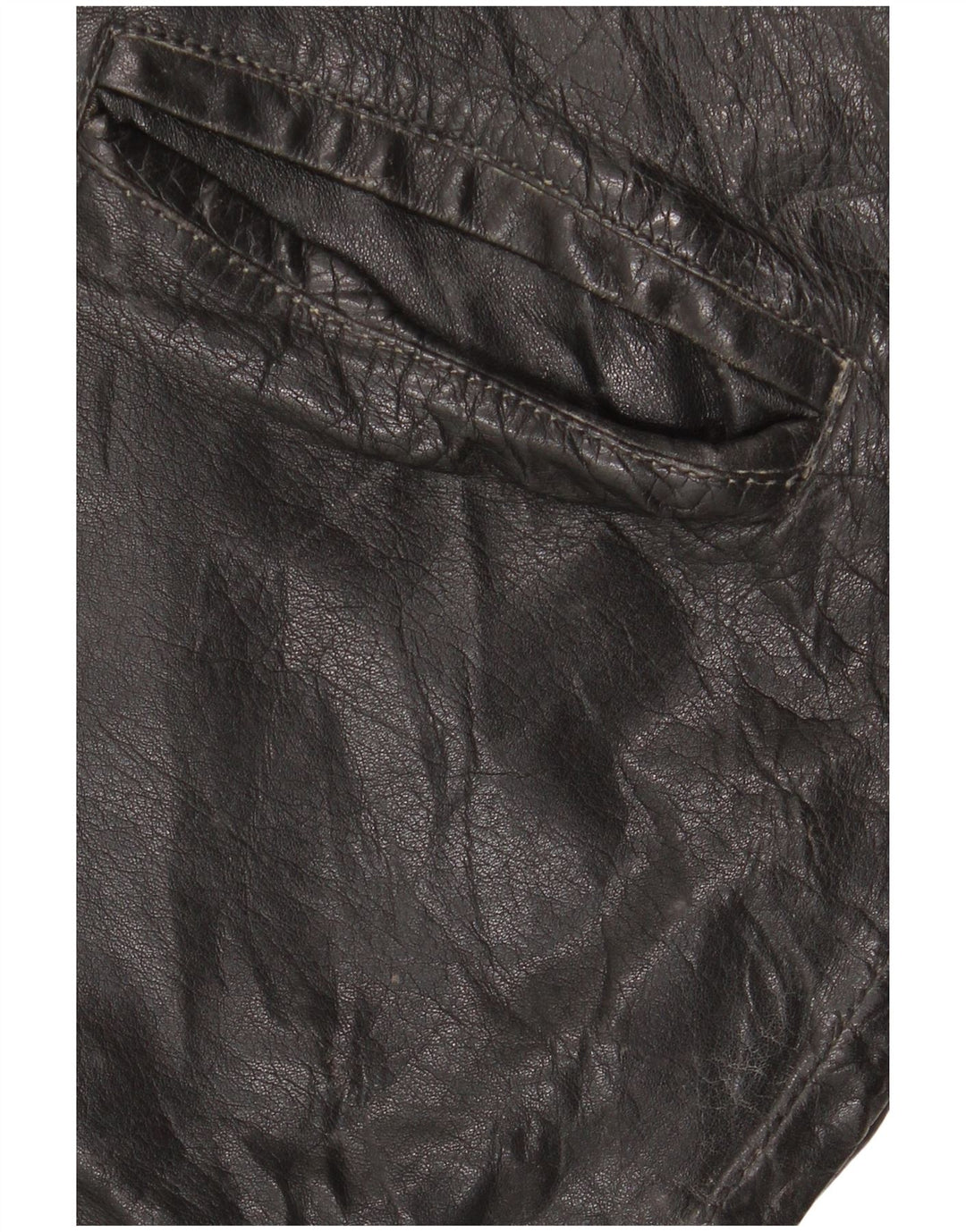 Chaqueta de cuero vintage para hombre Reino Unido 42 XL cuero negro