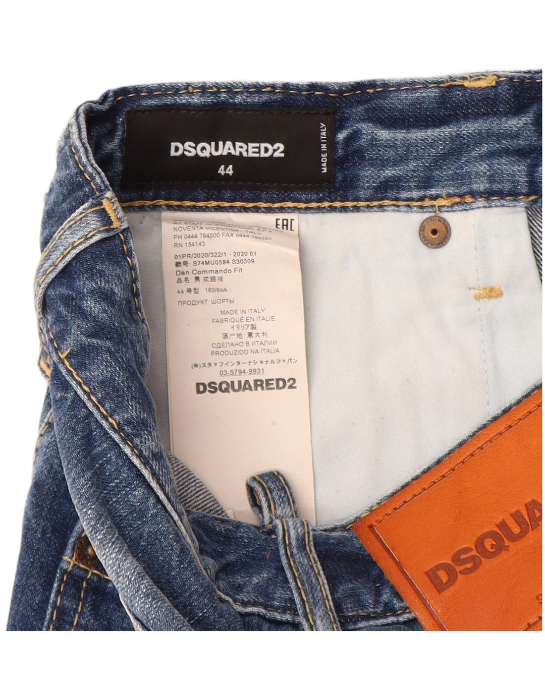 Pantalones cortos de mezclilla desgastados para mujer Dsquared2 IT 44 Medium W28 Algodón azul