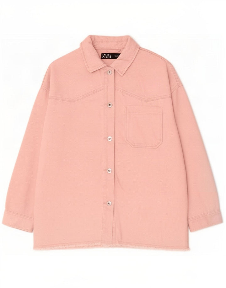 Zara Mujer Chaqueta Utilitaria Extragrande UK 10 Small Rosa