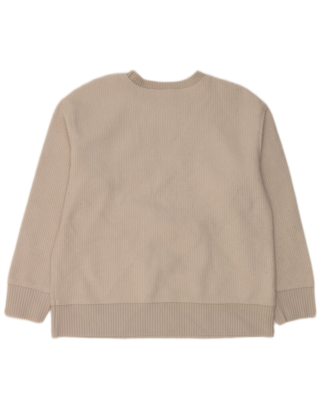 Zara - Jersey de cuello redondo para mujer, talla 40, poliéster blanco roto medio