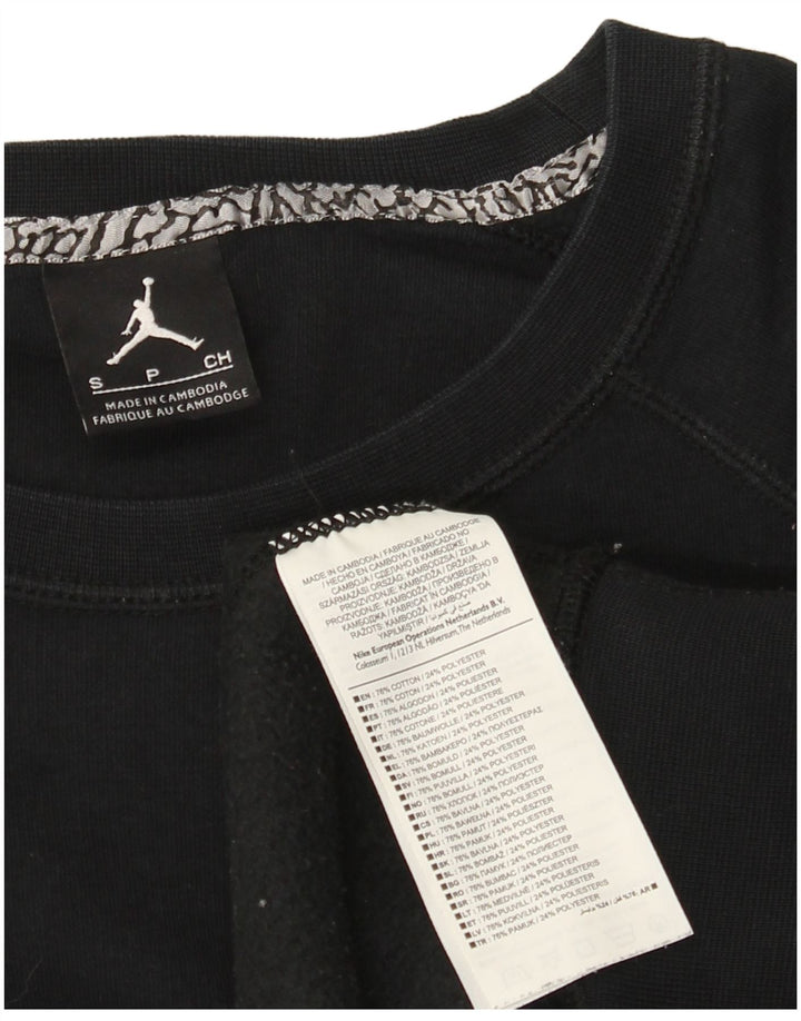 Jordan Mens Graphic Sudadera Jumper Pequeño Algodón Negro