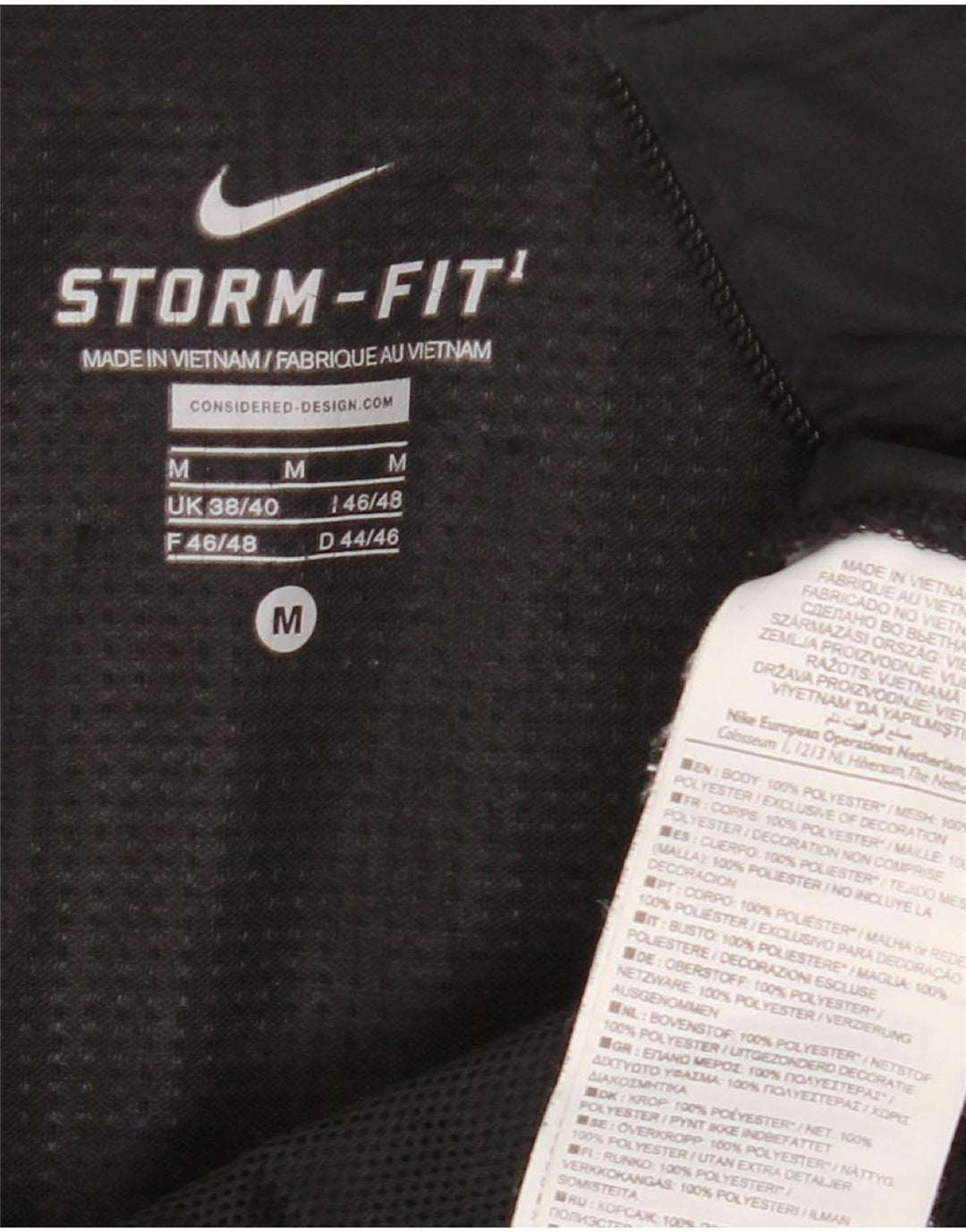 Nike Storm-Fit Chándal Top Chaqueta para Hombre UK 38/40 Mediano Negro Poliéster