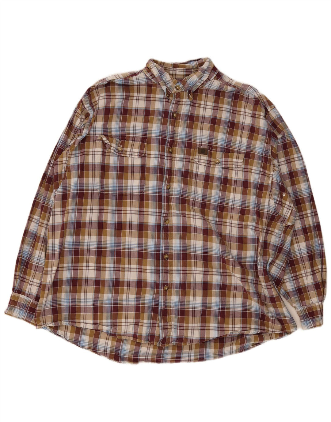 Camisa Wrangler Hombre XL Cuadros Marrón