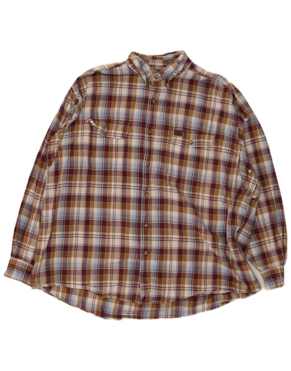 Camisa Wrangler Hombre XL Cuadros Marrón
