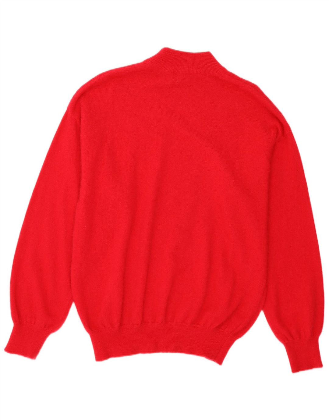 VINTAGE suéter de cuello de tortuga para mujer Reino Unido 16 Angora roja grande