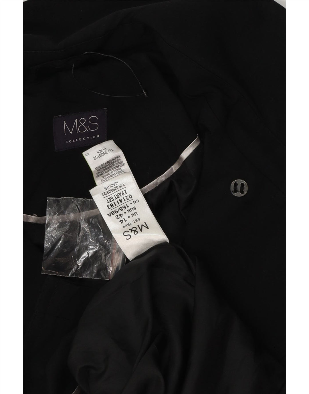 Marks & Spencer Gabardina para mujer UK 44 Grande Poliéster negro