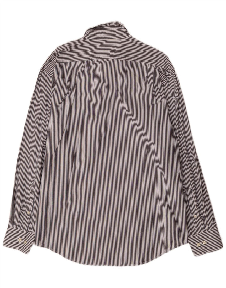 IZOD Camisa para hombre grande azul marino algodón a rayas